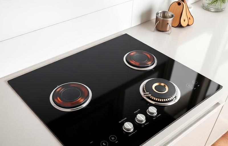 Built-in kitchen hob with glass surface